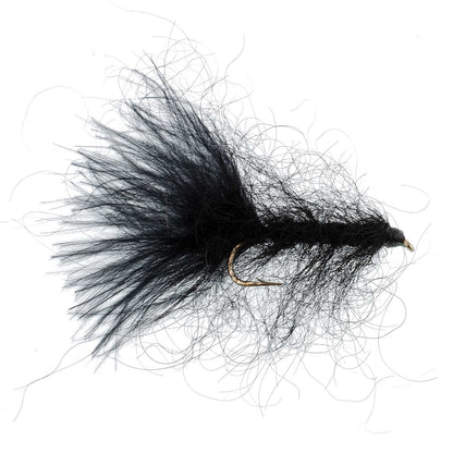 3 Pack Black Mohair Leech Streamer Flies Size 8