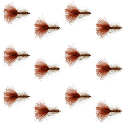 Brown Mohair Leech Streamer Fly - 12 Flies Size 8