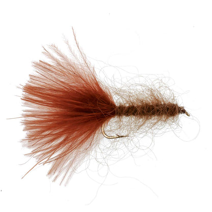 Brown Mohair Leech Streamer Fly - 12 Flies Size 8