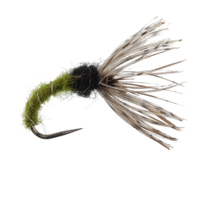 Olive Zebra Sakasa Kebari - 6 Tenkara Flies - Size 12