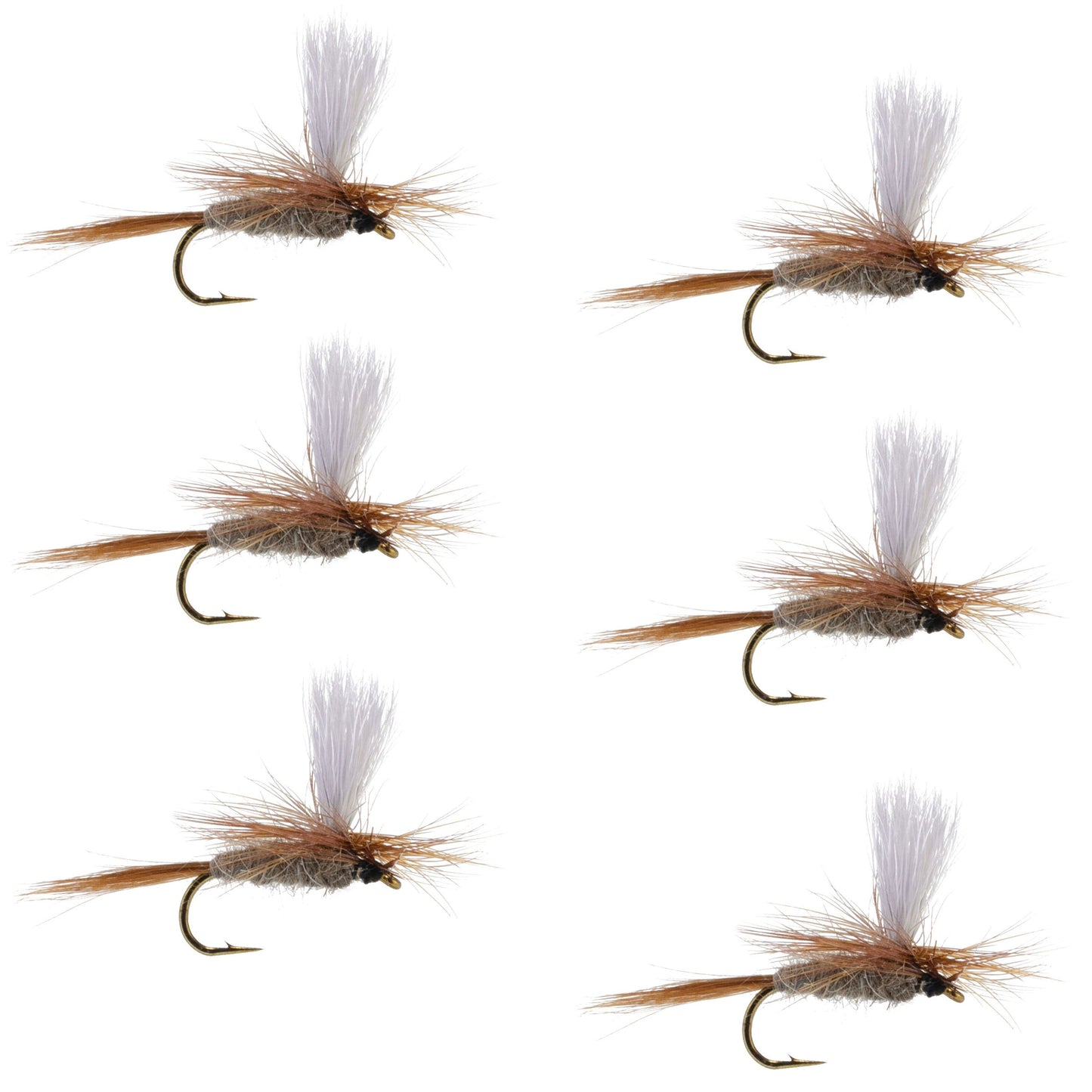 Hares Ear Parachute Classic Dry Fly - 6 Flies Hook Size 12