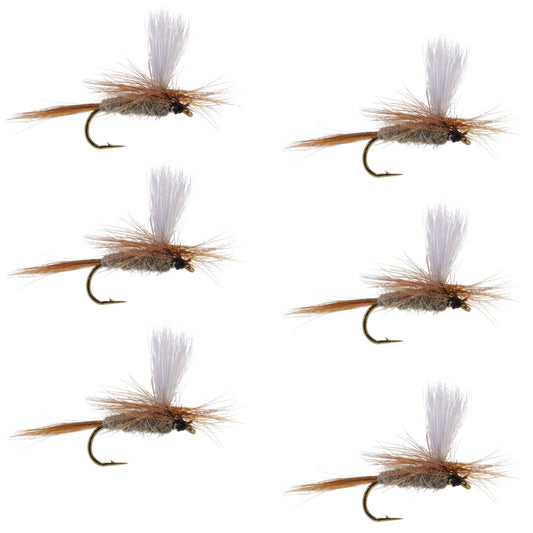 Hares Ear Parachute Classic Dry Fly - 6 Flies Hook Size 10