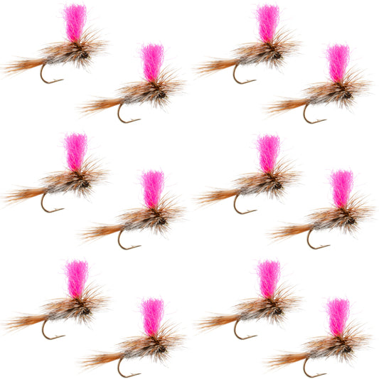 Adams Hi-Viz Parachute Classic Dry Fly - 12 Flies Hook Size 16