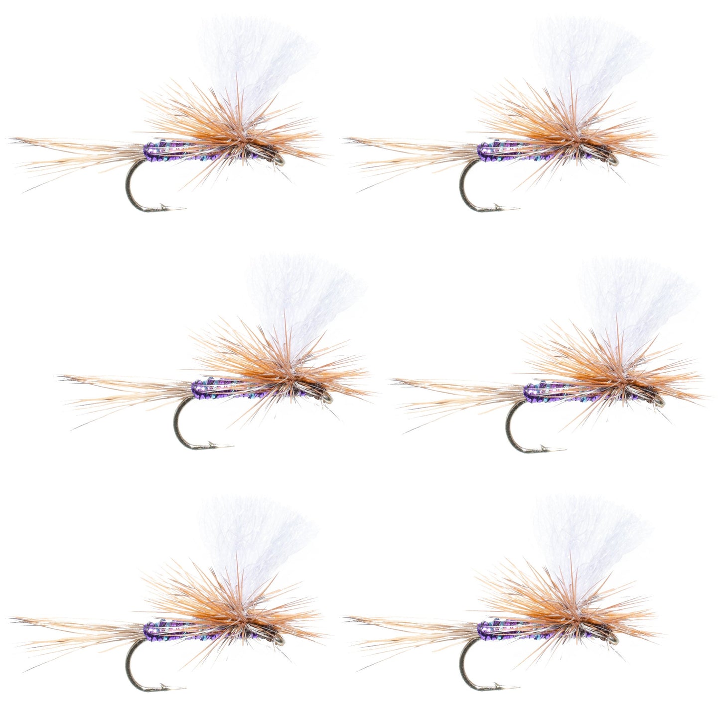 Parachute Super Flash Purple Haze Dry Fly - 6 Flies Size 18