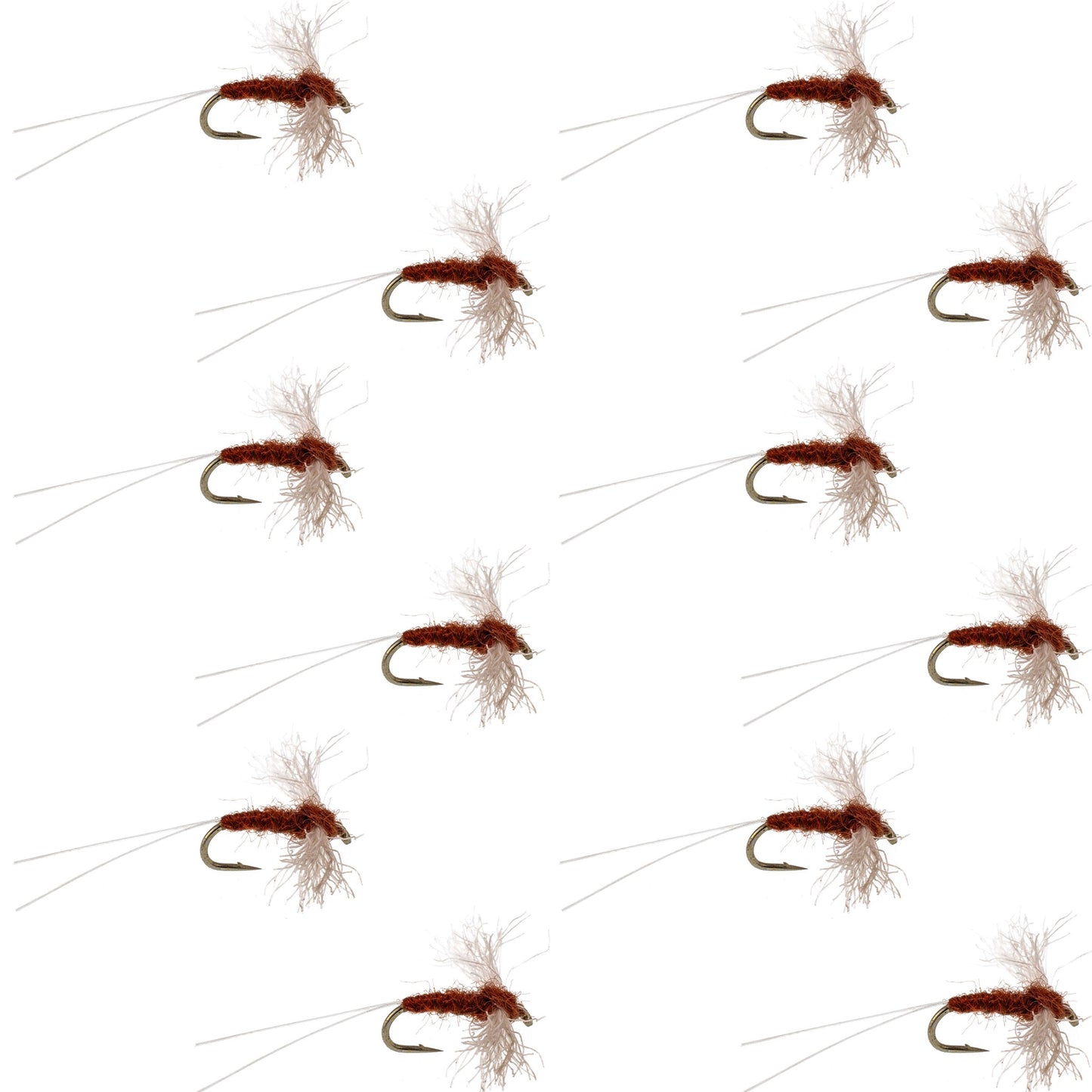 Poly Wing Rusty Spinner Mayfly 12 Flies Hook Size 20