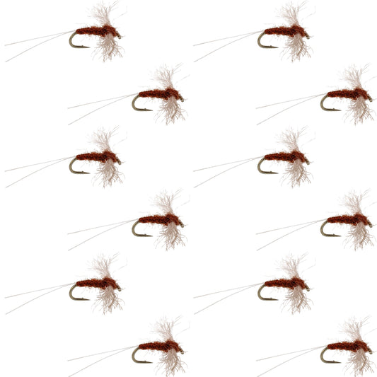 Poly Wing Rusty Spinner Mayfly 12 Flies Hook Size 22