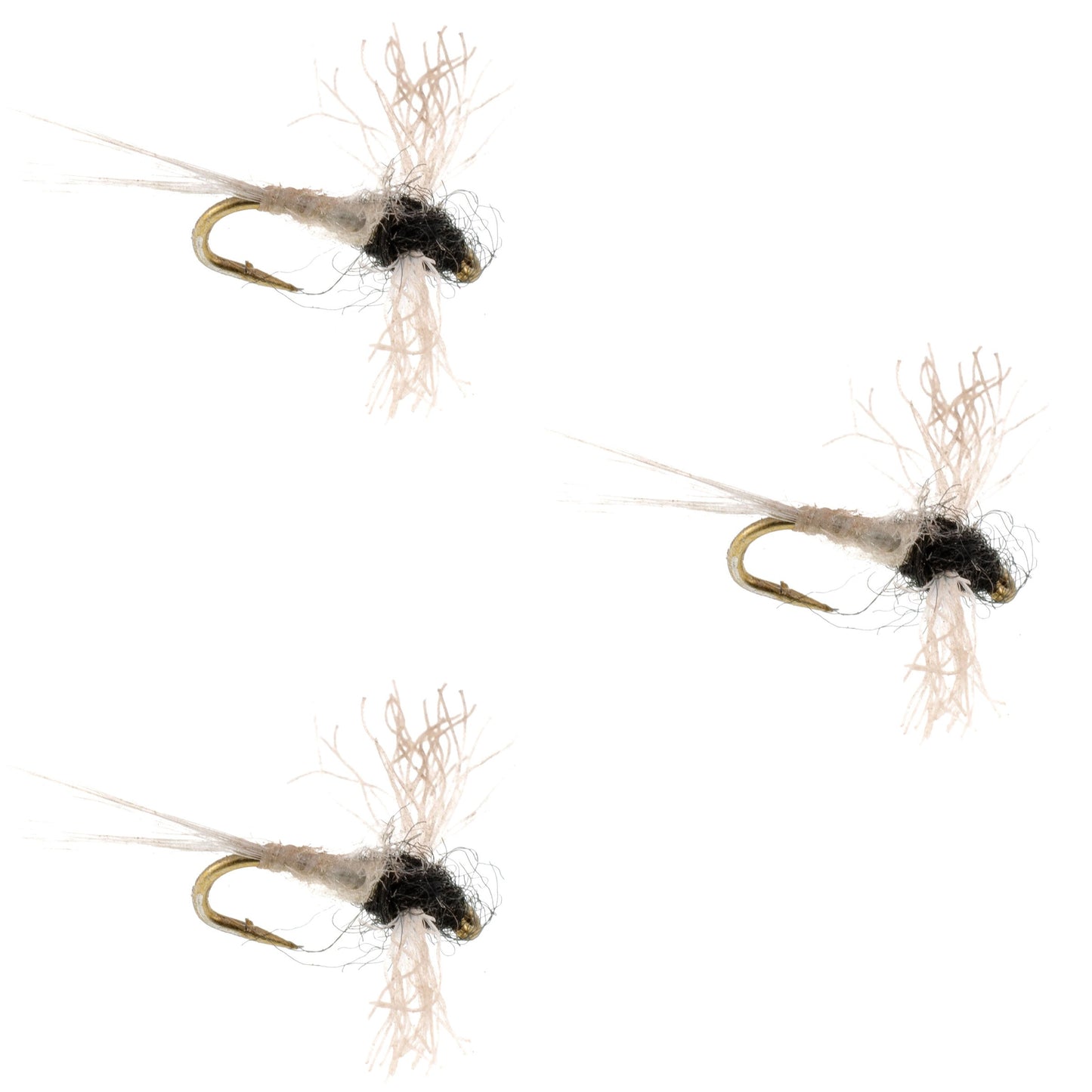 3 Pack Z-Lon Wing Trico Spinner Kapok Body Flies Size 22