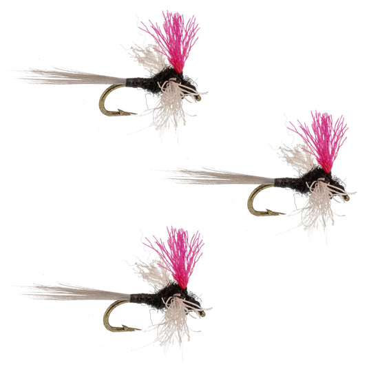3 Pack Trico Spinner High Visibility Pink Post Flies Hook Size 18