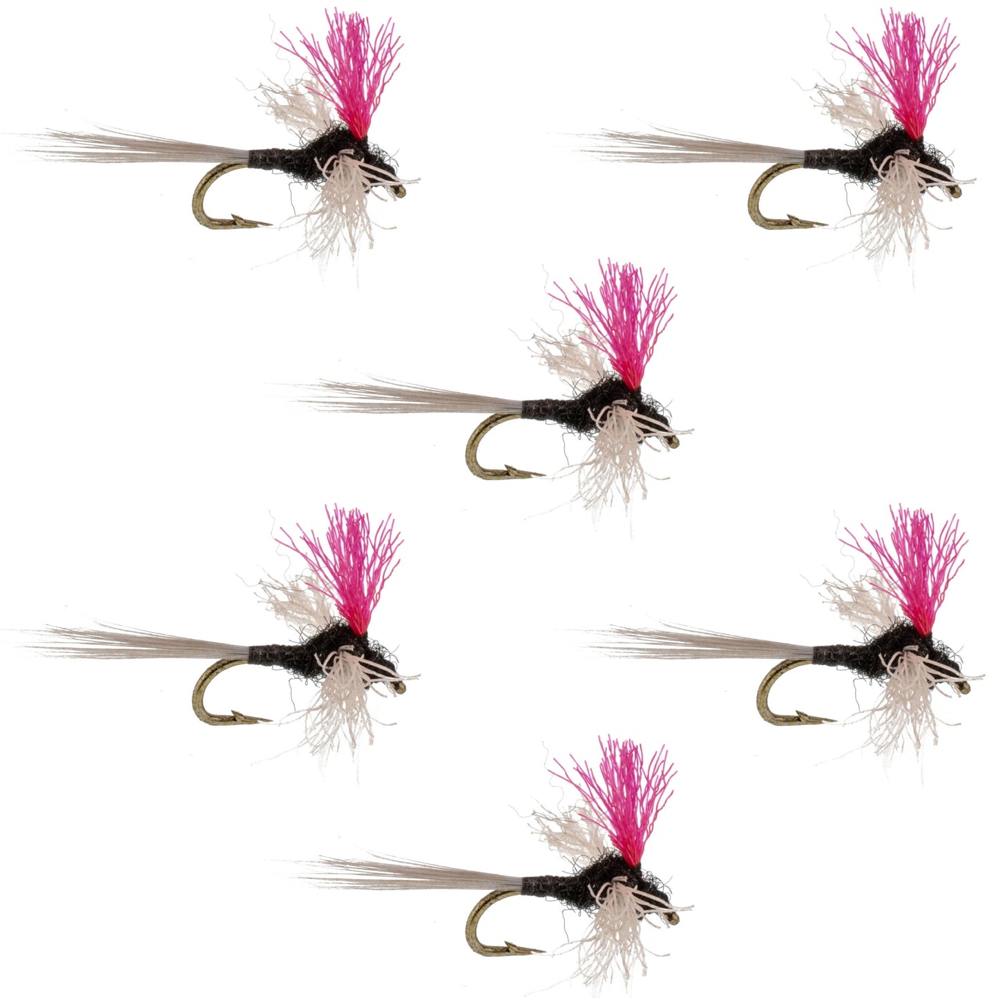 Trico Spinner High Visibility Pink Post 6 Flies Hook Size 20