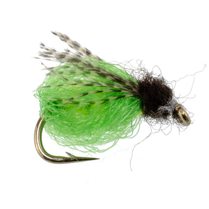 LaFontaine Bright Green Deep Sparkle Caddis Pupa - 6 Flies Hook Size 12