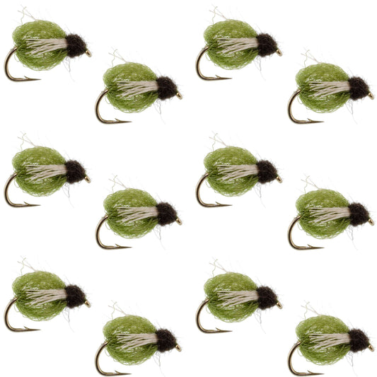 LaFontaine Olive Deep Sparkle Caddis Pupa - 1 Dozen Flies Hook Size 12