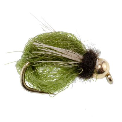 Bead Head LaFontaine Olive Deep Sparkle Caddis Pupa - 6 Flies Hook Size 18