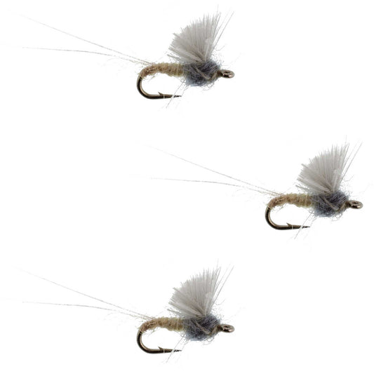 3 Pack RS2 Gray Emerger Midge - Hook Size 22