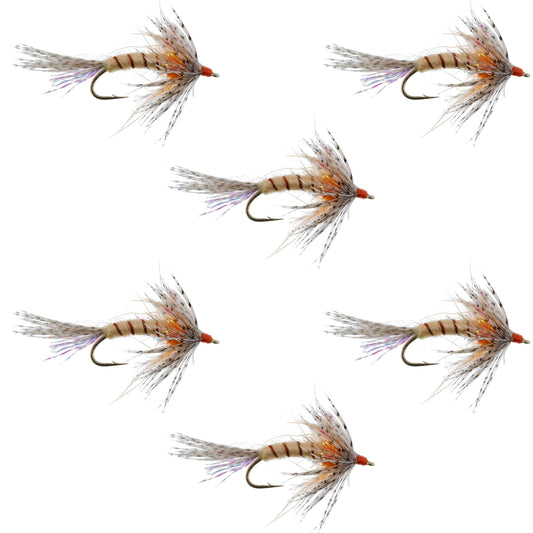 Orange Shakey Bealy Fall Soft Hackle Wet Fly - 6 Flies Hook Size 10