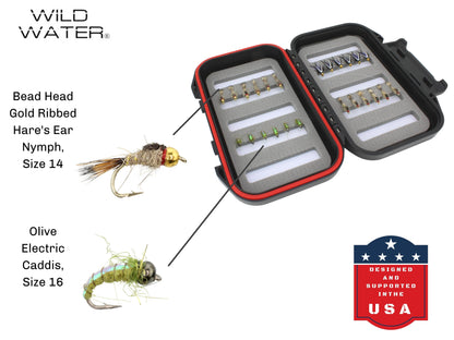Nymph Fly Assortment, 24 Flies | Fly Box | Wild Water Fly Fishing
