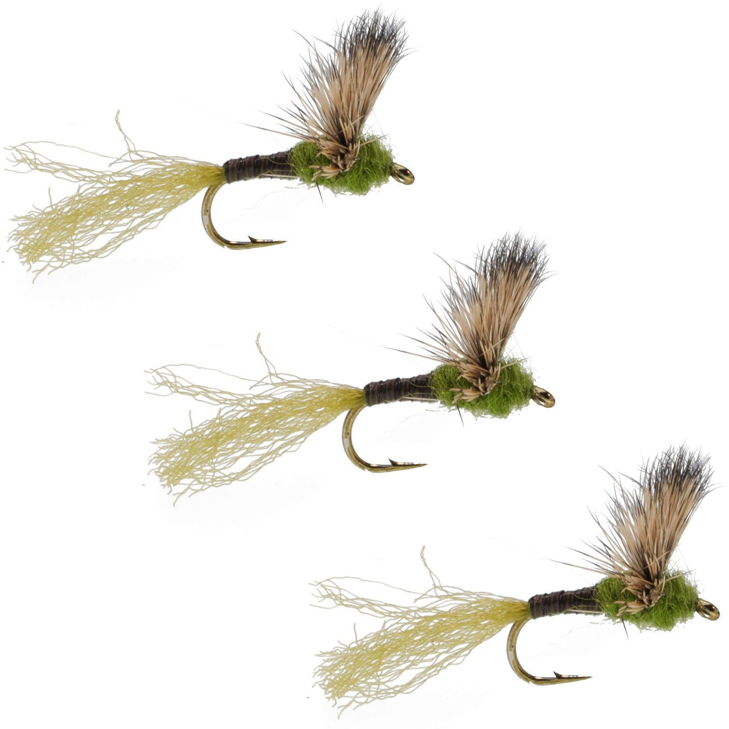 3 Pack Sparkle Dun Baetis Mayfly - Hook size 20