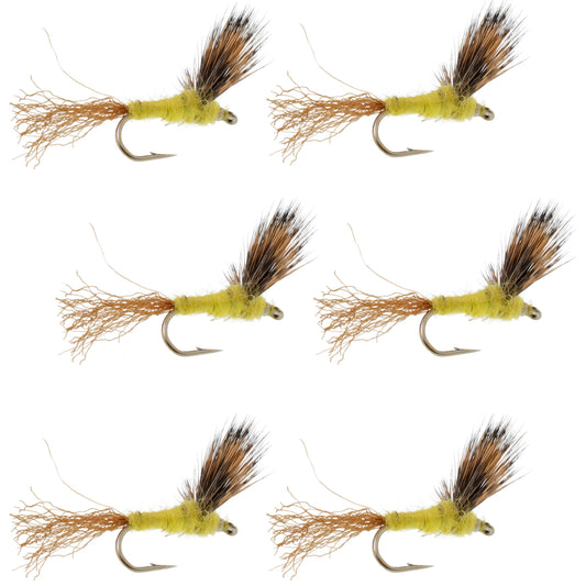 Sparkle Dun Pale Morning Dun PMD Yellow Body Mayfly 6 Flies Hook size 18