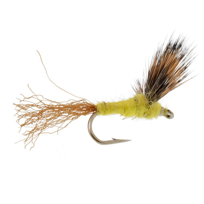 Sparkle Dun Pale Morning Dun PMD Yellow Body Mayfly 6 Flies Hook Size 14