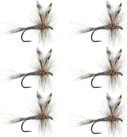 Barbless Adams Classic Dry Fly - Set of 6 - Hook Size 14