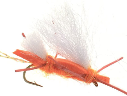 Chubby Chernobyl Ant Orange Foam Body Grasshopper Fly - 1 Dozen Flies Hook Size 10