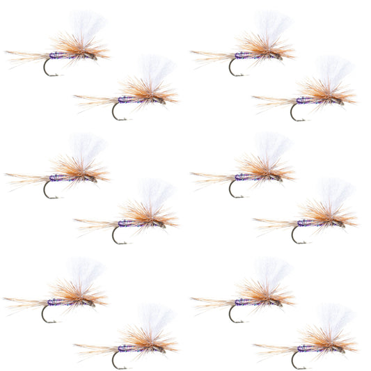 Parachute Super Flash Purple Haze Dry Fly - 12 Flies Size 14