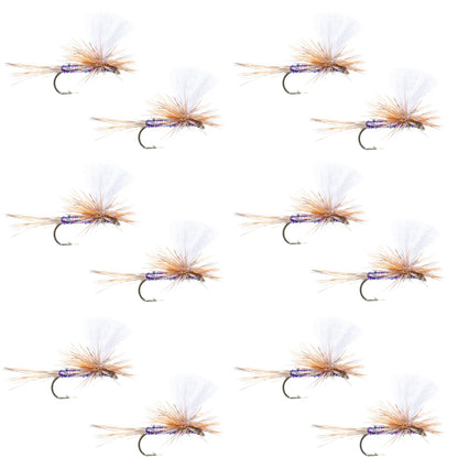 Parachute Super Flash Purple Haze Dry Fly - 12 Flies Size 12