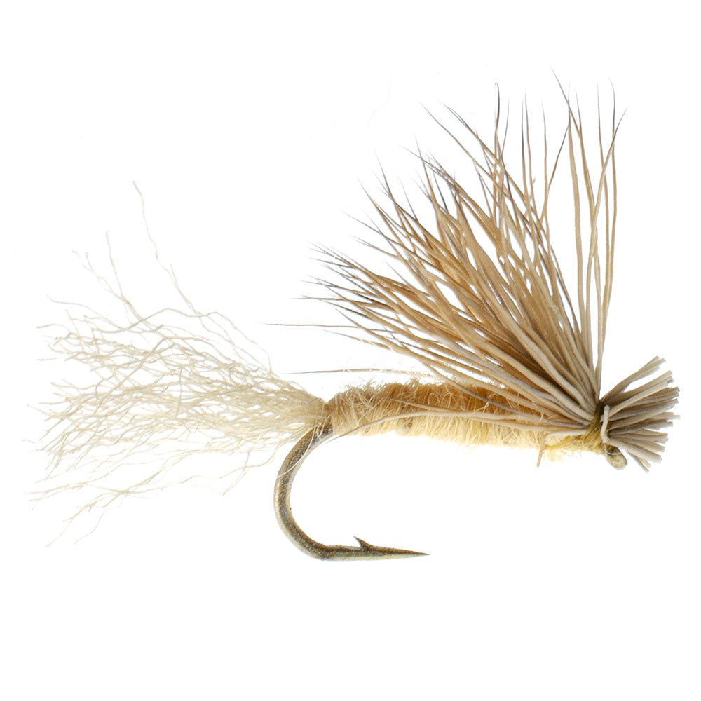 3 Pack Barbless Tan X Caddis Emerging Caddis Adult Fly - Size 18